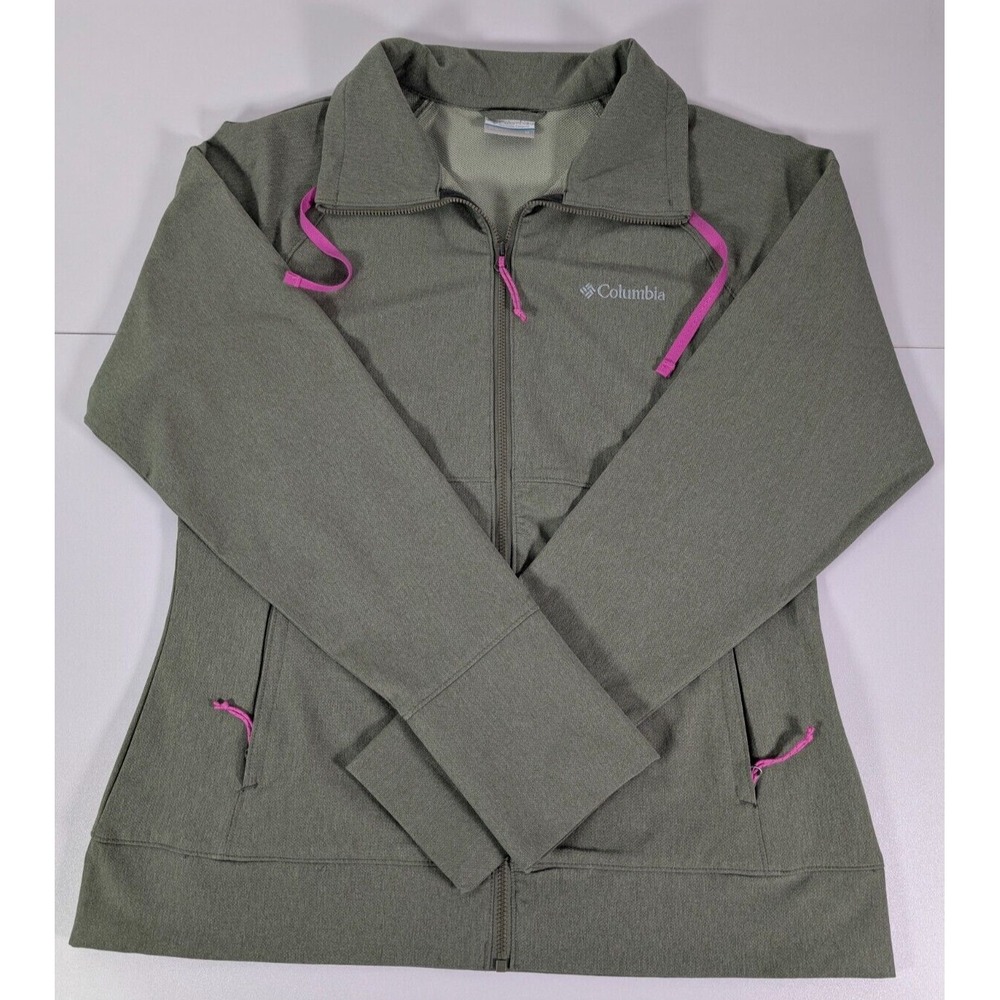 Columbia Jacket Women's Medium Full Zip Softshell Long Sleeve Zip Pocket Stretch